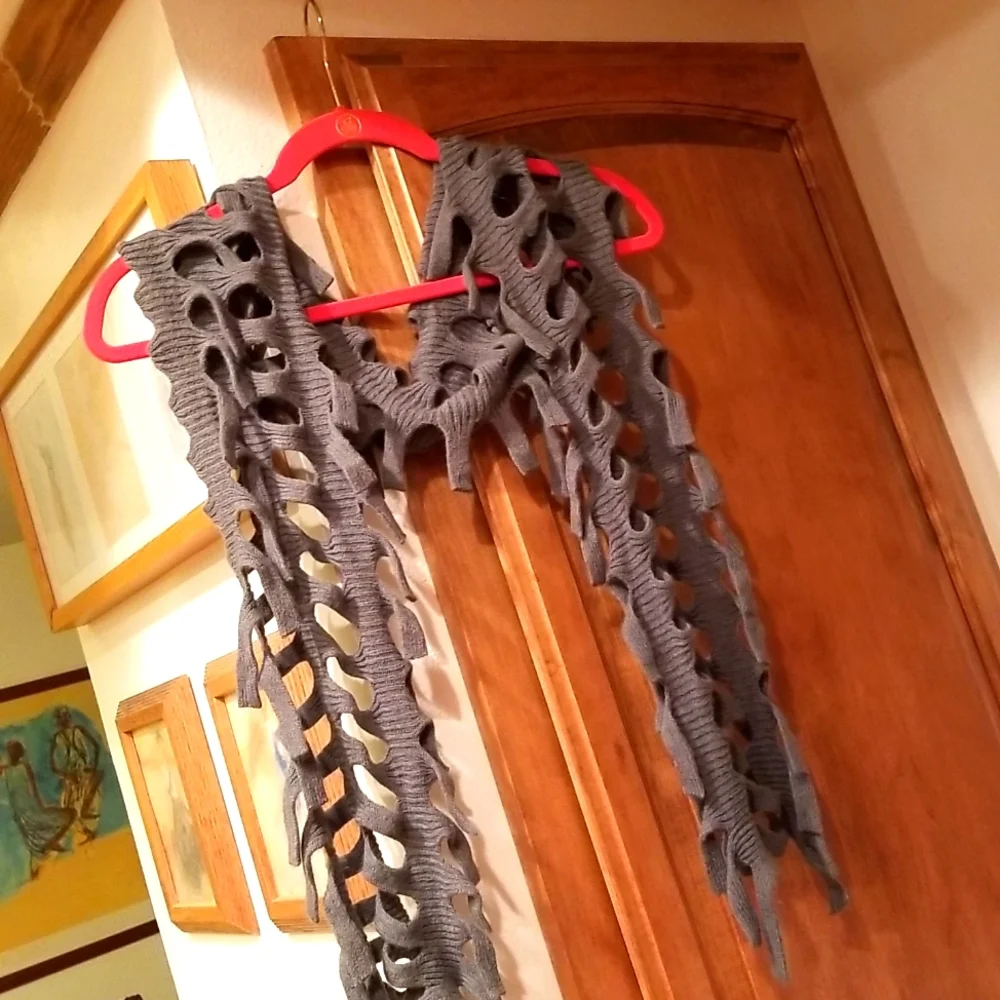 Grey Knit Scarf - Picture 1 of 11